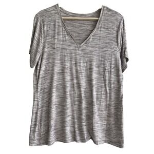 APT. 9 Women's Heather Gray‎ V-Neck Short Sleeve T-Shirt Top Casual